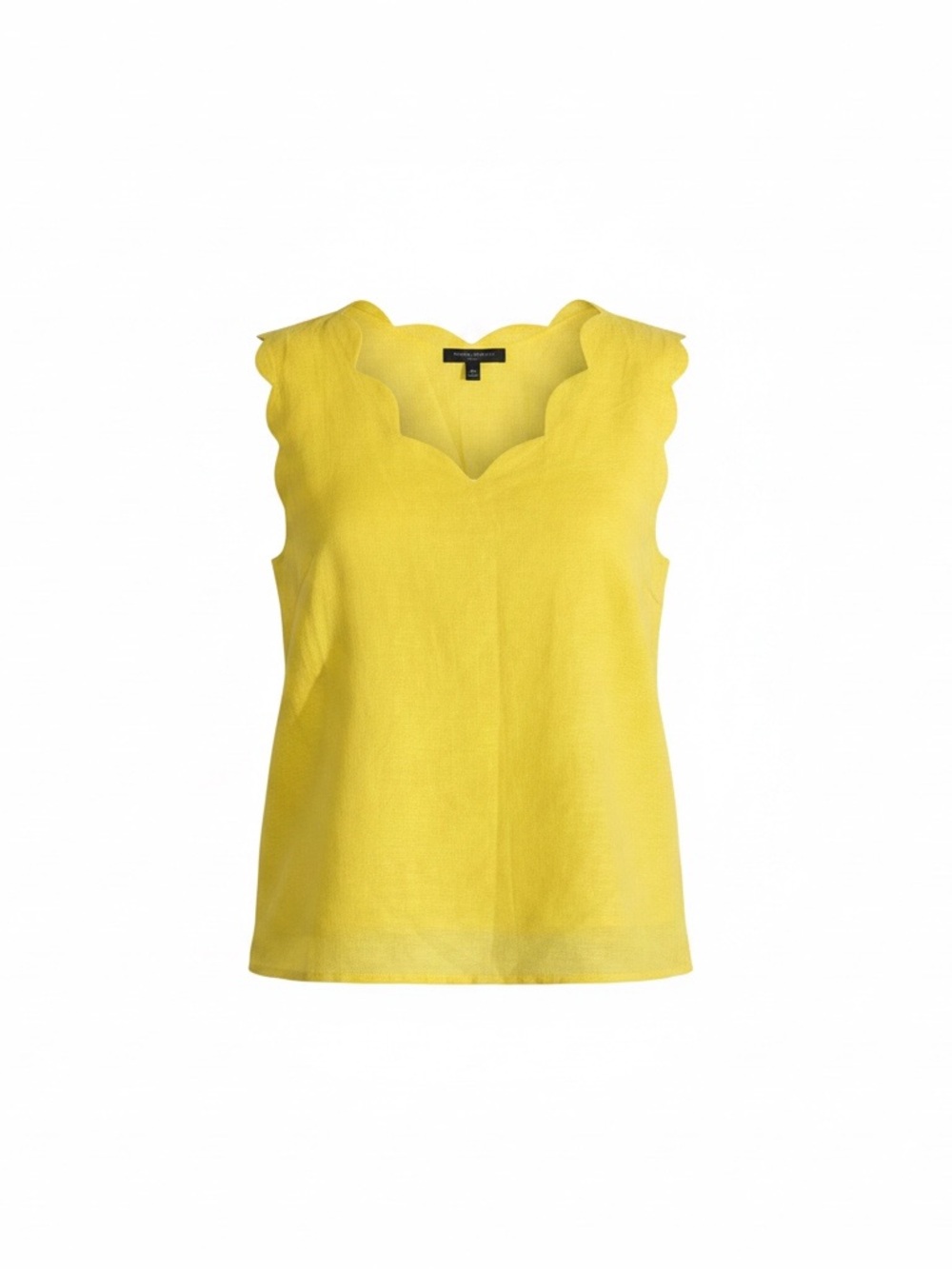 NWT Banana Republic Scalloped V-Neck Sleeveless Tank Blouse Yellow Size Medium